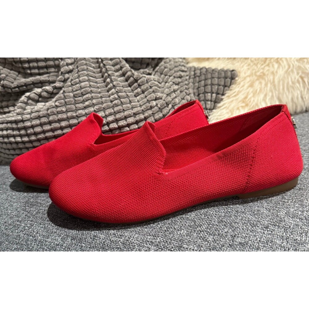 Steve Madden red flats slip-on canvas loafers 8.5